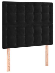 Testiera Nera 100x5x118/128 cm Velluto