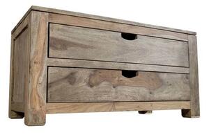 NATURE GREY #0124 Cassettiera in legno di sheesham - oliato / grigio 87x45x45