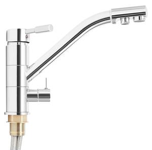 Miscelatore da cucina, multifunzione (3 in 1), beccuccio girevole a 360°, colore argento