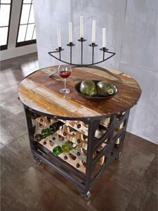 Tavolo da servizio in legno di Legno riciclato 100x100x90 multicolore laccato INDUSTRIAL #03