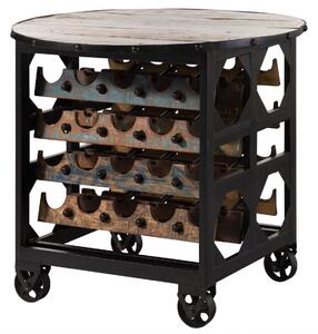 Tavolo da servizio in legno di Legno riciclato 100x100x90 multicolore laccato INDUSTRIAL #03