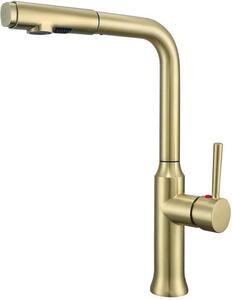 Rubinetto da cucina moderno con doccetta estraibile color marrone chiaro