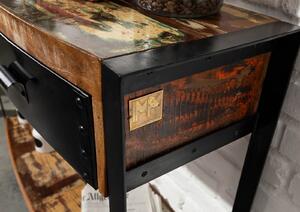 Tavolino da consolle in legno di Legno riciclato 105x35x80 multicolore laccato INDUSTRIAL #08