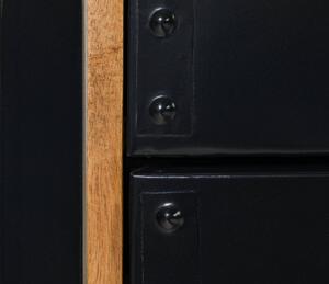 INDUSTRIAL #09 Cassettiera in legno riciclato e ferro - laccato multicolore 60x43x120