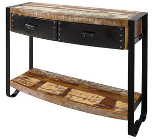 Tavolino da consolle in legno di Legno riciclato 105x35x80 multicolore laccato INDUSTRIAL #08