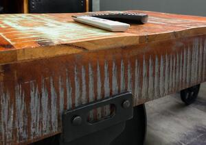 Tavolino da salotto in legno di Legno riciclato 120x60x43 multicolore laccato INDUSTRIAL #18