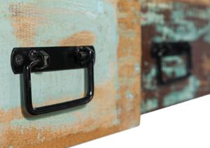 INDUSTRIAL #17 Mobile Bar in legno riciclato e ferro - laccato multicolore 168x56x85