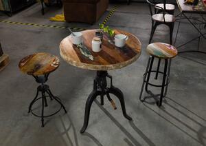 Tavolo d'appoggio in legno di Legno riciclato 75x75x75 multicolore laccato INDUSTRIAL #21