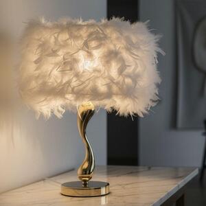 Lampada da tavolo Mauro Ferretti, modello Lampa, attacco E27, dimensioni 25x47 cm, colore bianco e oro