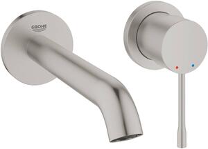 Miscelatore per lavabo a 2 fori ESSENCE proiezione 183 mm supersteel