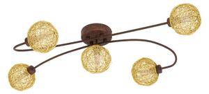 Plafoniera LED Caris 1 a 5 sezioni, colore ruggine, colore oro Eglo 97727