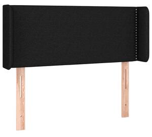Testiera ad Orecchio Nera 83x16x78/88 cm in Tessuto
