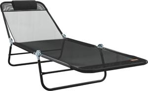 Lettino prendisole pieghevole Nero 182 x 55 x 85,5 cm Textilene