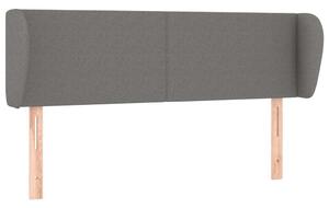Testiera ad Orecchio Grigio Scuro 147x23x78/88 cm in Tessuto