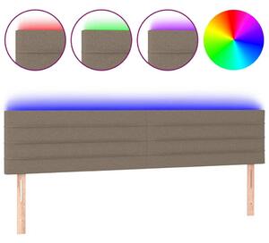 Testiera a LED Tortora 160x5x78/88 cm in Tessuto