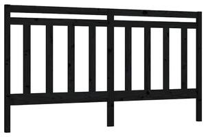Testiera per Letto Nera 186x4x100 cm in Legno Massello di Pino