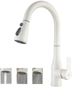 Rubinetto da cucina estraibile color beige, orientabile a 360°