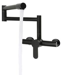 Miscelatore da cucina, girevole a 360°, con monocomando, colore nero, modello L