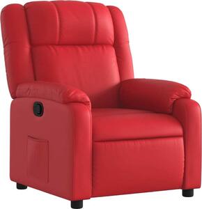 Poltrona Reclinabile Rossa in Pelle finta
