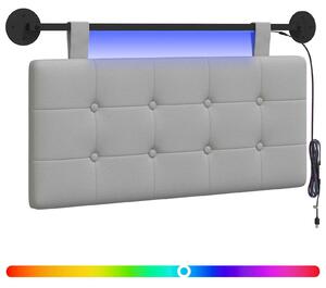 Testiera sospesa Con luce LED Grigio Nuvola Tessuto
