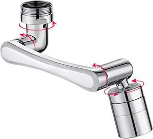 Rubinetto da cucina 2 in 1, rivestimento anti-calcare universale, rubinetto da cucina con 2 bracci regolabili e orientabili