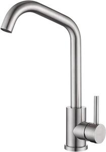 Rubinetto da cucina in acciaio inossidabile, orientabile a 360°, miscelatore monocomando, doccetta rimovibile, finitura opaca