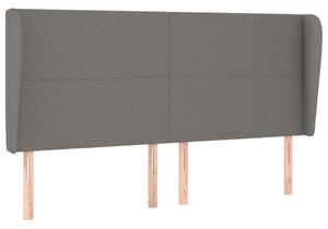 Testiera ad Orecchio GrigioScuro 203x23x118/128cm in Tessuto