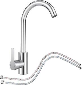 Rubinetto da cucina girevole in acciaio inossidabile con arcata alta, 3/8"
