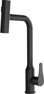 Rubinetto da cucina in acciaio inossidabile nero, orientabile a 360°, 3 tipi di getto