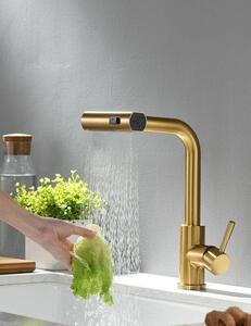 Rubinetto da cucina orientabile e a scomparsa, finitura spazzolata, acqua calda/fredda