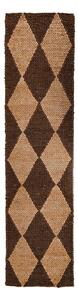 Passatoia marrone/di colore naturale in misto iuta tessuta a mano 80x230 cm Effie Diamond – Flair Rugs