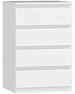 HOMCOM Cassettiera 4 Cassetti con Chiusura Ammortizzata in Stile Moderno 45x40x68 cm Bianco | Aosom Italy