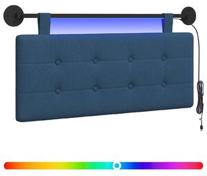 Testiera sospesa Con luce LED Blu Tessuto