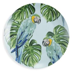 Set 6 piatti frutta in porcellana con decoro tropicale Parrot Jungle
