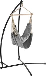 [Sedia pensile XXL con telaio grigio 205x110cm sedia pensile autoportante telaio sedia pensile sedile pensile altalena amaca capacità di carico fino a 130kg