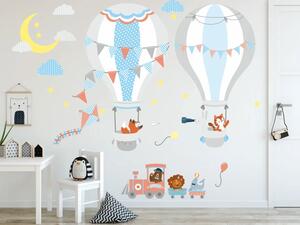 Simpatico adesivo da parete per bambini con mongolfiere 60 x 120 cm