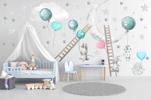 Simpatico adesivo da parete per bambini Cielo notturno allegro 80 x 160 cm