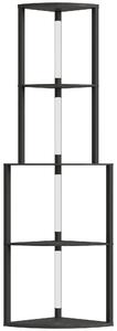 HOMCOM Lampada da terra con ripiani ad angolo 4 livelli, LED dimmerabile, 55,5 x 39,5 x 163 cm (L x P x A) - Nero | Aosom Italy
