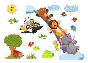 Allegro adesivo da parete per bambini con animali 100 x 200 cm