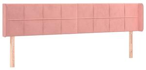 Testiera ad Orecchio Rosa 183x16x78/88 cm in Velluto