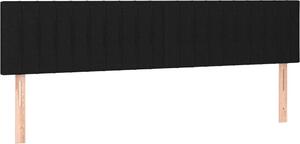 Testiera Nera 200x5x78/88 cm in Tessuto