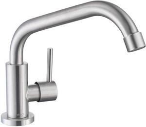 Rubinetto da cucina per acqua fredda, orientabile a 360°, acciaio inossidabile opaco