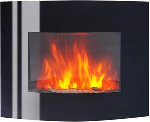 Caminetto elettrico da parete 2000 W nero 62x50 cm moderno
