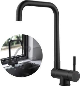 Rubinetto da cucina in acciaio inossidabile nero, orientabile a 360°