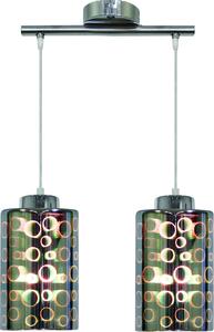 Lampada a sospensione NOCTURNO cromata-nera 2xE27x40W vetro, dimensioni: 115x44x12 cm, IP20, Candellux