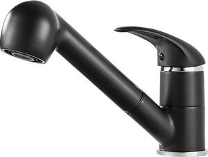 Miscelatore da cucina estraibile nero, orientabile a 360°, 2 modalità