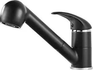 Miscelatore da cucina estraibile nero, orientabile a 360°, 2 modalità