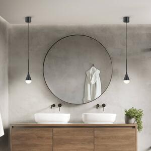 Helestra Lampada LED a sospensione DUC, nera, IP44, Ø 7 cm dimmerabile, Nero, Bagno, Alluminio, Moderno