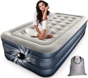 Materasso gonfiabile singolo con pompa, 190x100x46 cm, 250 kg, bianco/grigio, autogonfiabile