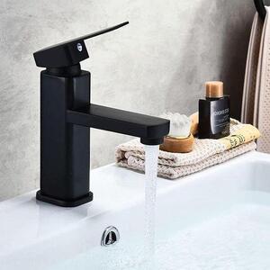 Rubinetto per lavabo da bagno con bocca alta, nero